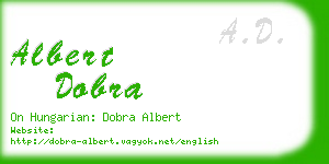 albert dobra business card